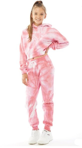 Loren Pink Girls Hoodie And Joggers Set Tracksuit