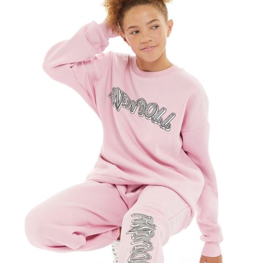 Lottie Girls Lt Pink Sweat and Joggers Set Tracksuit