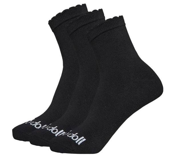 Meg Black Girls 3 Pack Ankle Length Socks
