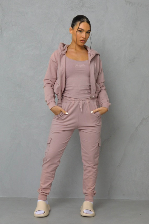 Lotus Fawn Hooded Cargo Tracksuit