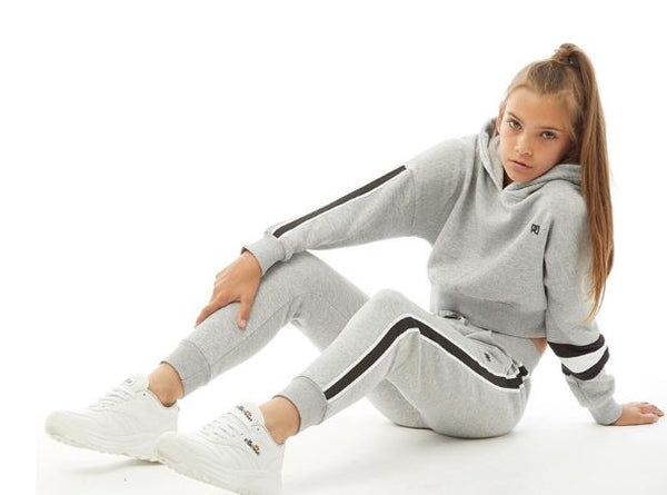 Dee Grey Marl Girls Hoodie and Joggers Set Tracksuit