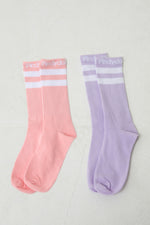 Bea 2 Pack Lilac and Coral Socks