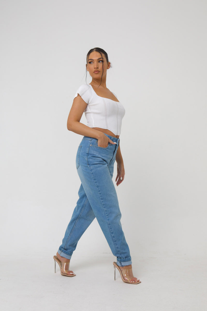 Mel Relaxed Mom Fit Denim Jeans